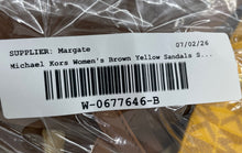 Load image into Gallery viewer, Michael Kors Womens Sidney Brown Yellow Signature Slide Sandals Size 7.5M

