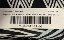 Load image into Gallery viewer, Emporio KJ Mens Blue Black White Printed Long Sleeve Button-Up Shirt Size XS
