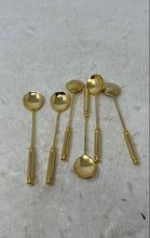Load image into Gallery viewer, Set Of 6 Pieces Gold-Tone Stainless Steel Flatware Mini Coffee Teaspoons
