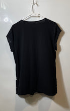 Load image into Gallery viewer, Chico's Womens Black White Floral Lace Overlay Short Sleeve Blouse Top Size 1
