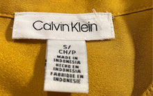 Load image into Gallery viewer, Calvin Klein Womens Yellow Long Roll Tab Sleeve Button Front Blouse Top Size S
