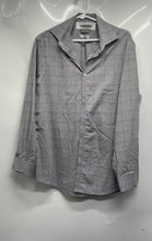 Load image into Gallery viewer, Michael Kors Mens Gray Plaid Print Regular Fit Long Sleeve Dress Shirt Size 16
