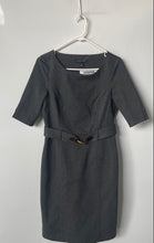 Load image into Gallery viewer, Banana Republic Womens Gray Collarless Buckle Belt Side Zip Sheath Dress Size 6
