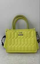 Load image into Gallery viewer, Steve Madden Womens Bniko Lime Green Quilted Faux Leather Zip Top Crossbody Bag
