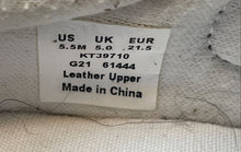 Load image into Gallery viewer, Keds Kids Ella White Blue Leather Hook &amp; Loop Mary Jane Sneaker Shoes Size 5.5M
