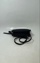 Load image into Gallery viewer, Izzy &amp; Ali Womens Black Pebbled Leather Zipper Adjustable Strap Crossbody Bag
