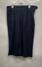 Load image into Gallery viewer, Talbots Womens Blue Sailor Side-Zip Wide-Leg Cropped Jeans Pants Size 14P
