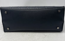 Load image into Gallery viewer, Adrienne Vittadini Womens Black Pebbled Leather Inner Pocket Satchel Purse
