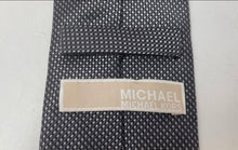 Load image into Gallery viewer, Michael Kors Mens Gray Geometric Keeper Loop Adjustable Formal Pointed Tie
