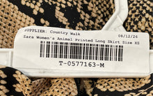 Load image into Gallery viewer, Zara Womens Multicolor Animal Print Midi-Length A-Line Skirt Size XS

