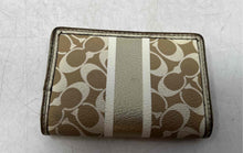 Load image into Gallery viewer, Coach Womens Beige Gold Signature Print Leather Card Slots Small Bifold Wallet
