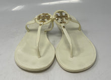 Load image into Gallery viewer, Authentic Tory Burch Womens Mini Miller White Plastic Thong Sandals Size 9M Worn
