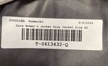 Load image into Gallery viewer, Zara Womens Gray Pinstripe Long Sleeve Peak Lapel Double-Breasted Blazer Size XS
