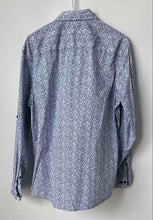 Load image into Gallery viewer, Alfani Mens White Blue Printed Long Sleeve Collared Button-Up Shirt Size Large

