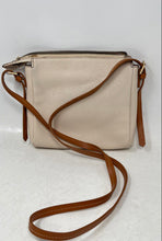 Load image into Gallery viewer, Arezzo Womens Beige Brown Pebbled Leather Zipper Crossbody Handbag

