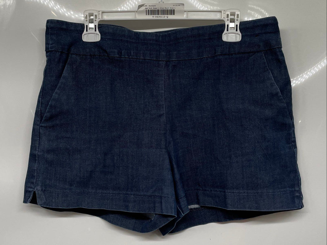 7th Avenue Design Studio NY & C Womens Blue Flat Front Pockets Chino Shorts Sz L