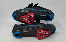 Load image into Gallery viewer, Venzo Unisex Shimano SPD SL Black Blue Road Cycling Shoes Size M6 W7.5

