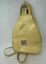 Load image into Gallery viewer, Valentina Womens Cream Leather Zipper Adjustable Strap Top Handle Sling Bag

