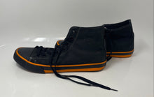 Load image into Gallery viewer, Harley-Davidson Mens Nathan Black Orange Leather Lace-Up Sneaker Shoes Size 11
