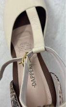 Load image into Gallery viewer, Dapper D Womens Dimitri Beige Printed Peep Toe Ankle Strap Heels Size 7
