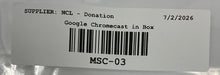 Load image into Gallery viewer, Google Chromecast 2nd Generation Black Portable Media Streaming Device In Box
