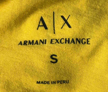 Load image into Gallery viewer, Armani Exchange Mens Yellow Cotton Short Sleeve Crew Neck Graphic T-Shirt Size S
