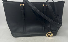 Load image into Gallery viewer, Michael Kors Womens Jet Set Black Charm Double Handle Travel Tote Handbag
