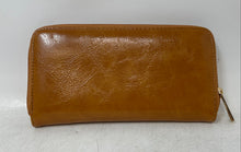 Load image into Gallery viewer, Womens Brown Leather Continental Multiple Compartments Zip-Around Wallet
