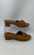 Load image into Gallery viewer, Donald J Pliner Womens Brown Leather Block Heel Slide Sandals Size 10M

