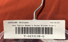 Load image into Gallery viewer, Ann Taylor Womens Brown Eyelet Long Sleeve Round Neck Blouse Top Size Large
