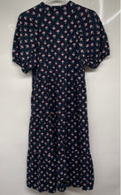 Load image into Gallery viewer, Ann Taylor Womens Multicolor Floral Short Sleeve A-Line Dress Size Medium
