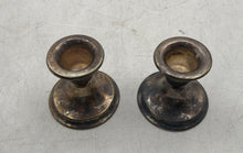 Load image into Gallery viewer, Lot Of 2 Pcs Regal Silver Tone Home Decor Metal Tabletop Candlesticks Holder
