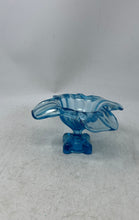 Load image into Gallery viewer, Mid-Century Modern Peacock Blue Fluted Art Glass Footed Candy Dish Compote
