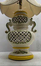 Load image into Gallery viewer, Vintage Cutout Scroll Design Shade Ceramic Table Lamp Not Tested
