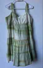 Load image into Gallery viewer, Express Womens Green Tie-Dye Sleeveless Tiered Short Mini Dress Size Large
