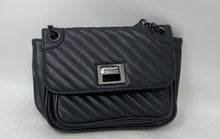 Load image into Gallery viewer, Badgley Mischka Womens Black Quilted Faux Leather Chain Strap Crossbody Bag
