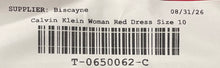 Load image into Gallery viewer, Calvin Klein Womens Red Short Puff Sleeve Back-Zip Sheath Dress Size 10
