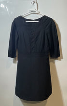 Load image into Gallery viewer, Banana Republic Womens Black 3/4 Sleeve Round Neck Back Zip Mini Dress Size 4
