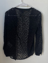 Load image into Gallery viewer, Banana Republic Womens Black Semi-Sheer Button Front Blouse Top Size XXS
