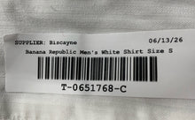Load image into Gallery viewer, Banana Republic Mens White Striped Print Floral Embroidery Button-Up Shirt Sz S
