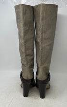 Load image into Gallery viewer, Cole Haan Nike Air Womens Gray Brown Block Heel Knee High Booties Size 8.5B
