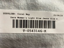 Load image into Gallery viewer, Zara Womens Light Blue Denim Pockets Straight Leg Jeans Size 6
