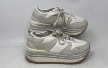 Load image into Gallery viewer, Pull &amp; Bear Womens Gray White Round Toe Low Top Lace-Up Sneakers Shoes Size 6
