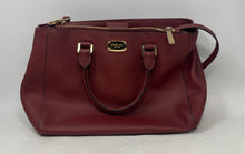Load image into Gallery viewer, Michael Kors Womens Kellen Brown Leather Bottom Studs Top Handle Satchel Handbag
