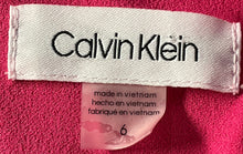 Load image into Gallery viewer, Calvin Klein Womens Fuchsia Round Neck Tulip Sleeve Back Zip Sheath Dress Size 6
