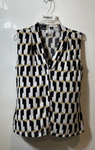 Load image into Gallery viewer, Calvin Klein Womens Multicolor Geometric V-Neck Sleeveless Blouse Top Size M
