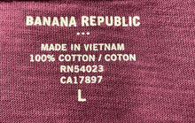 Load image into Gallery viewer, Banana Republic Mens Wine Heather Cotton Long Sleeve Crew Neck T-Shirt Size L
