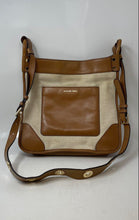 Load image into Gallery viewer, Michael Kors Womens Beige And Brown Zipper Adjustable Strap Crossbody Handbag
