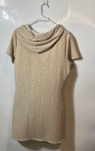Load image into Gallery viewer, Calvin Klein Womens Beige Glitter Short Sleeve Hooded T-Shirt Dress Size Large
