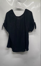 Load image into Gallery viewer, Style &amp; Co Womens Black Crinkle Textured Convertible Tie Sleeve Blouse Top Sz XL
